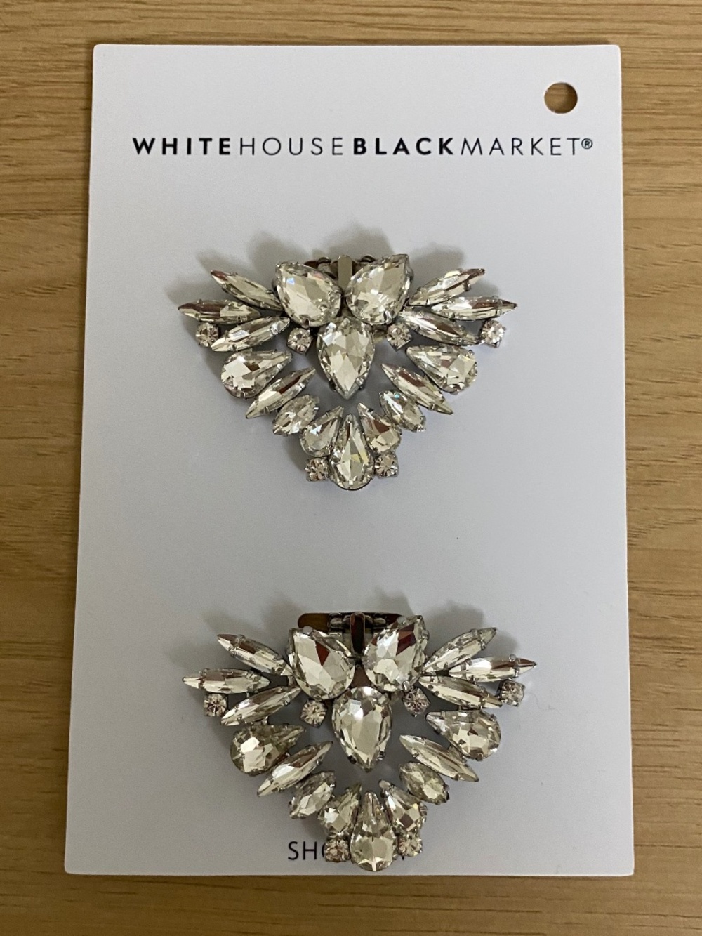 Blingy Silver and Glass Shoe Clips